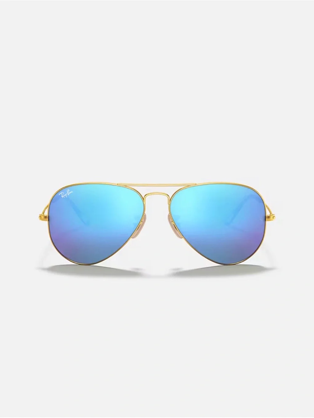 Ray-Ban Aviator Sunglasses with Blue Mirrored Lenses and gold Frame